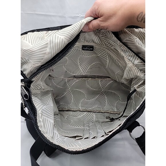 Kipling Nylon Messenger Bag Black 16x10x4 - Picture 7 of 12